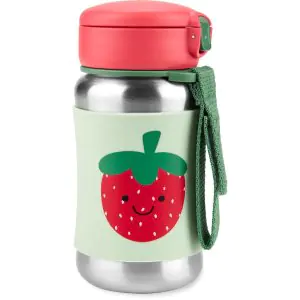 Skip Hop Spark Style Stainless Steel Straw Bottle - Strawberry