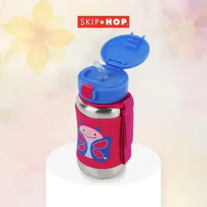 Skip Hop Zoo Stainless Steel Straw Bottle - Butterfly