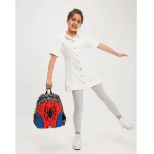 Smiggle Black Spiderman Junior Character Hoodie Backpack