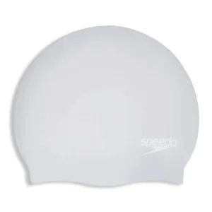 Speedo Women's Long Hair Silicone Swim Cap Silver/White