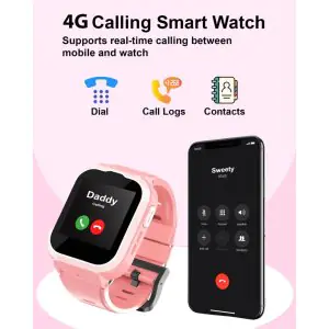 Spiky Cyclops 4g Waterproof Kids Smartwatch - Pink
