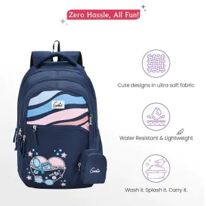 Genie Starlight 27L Navy Blue School Backpack