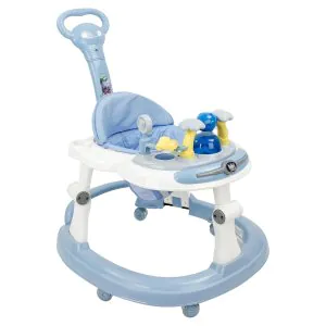 Steelbird Baby Walker with Parental Handle-Blue