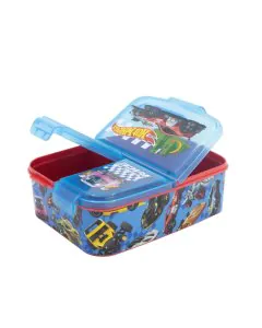 Strider XL Multi Compartment Rectangular Sandwich Box Hotwheels Blue Fire
