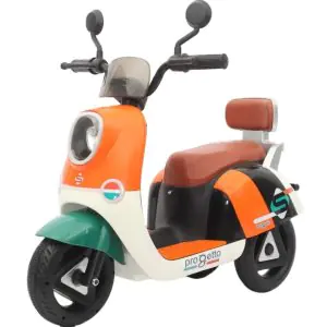 TF Retro Look Remote Control Vespa Kids Battery Operated Ride On Orange 6V