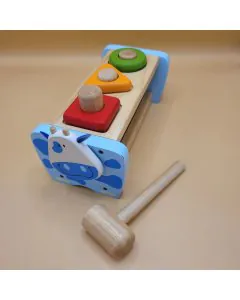 TF Wooden Montessori toys Cow Hammer and Peg Bench