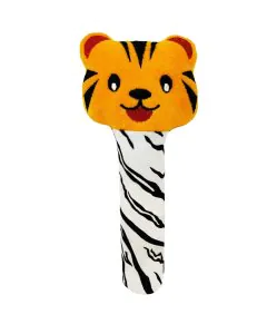 Trots Tiger Face Rattle Soft Toy with Squeeze Handle