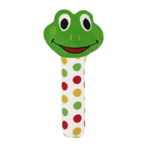 Trots Froggy Face Rattle Soft Toy with Squeeze Handle