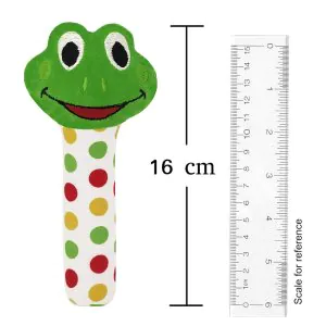 Trots Froggy Face Rattle Soft Toy with Squeeze Handle