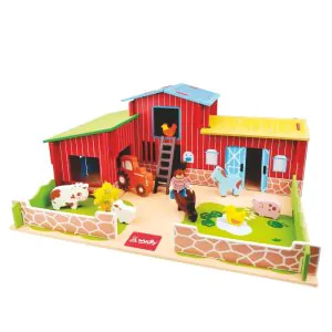 Wudly Wooden My Little Farmhouse Play Set with Animals