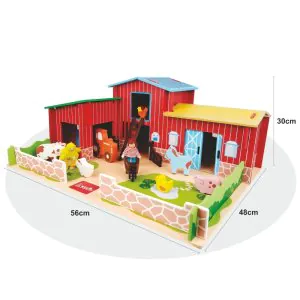 Wudly Wooden My Little Farmhouse Play Set with Animals