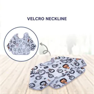 Hopop Waterproof Long Sleeve Baby Bib With Crumb Catcher Pocket