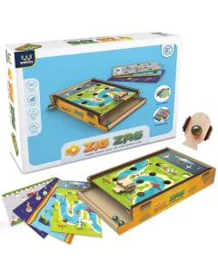 Webby DIY Wooden Marble Zig Zag Game with 4 Themes