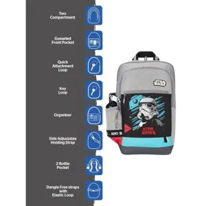 Wildcraft Wiki Squad 1 Star Wars Grey Backpack