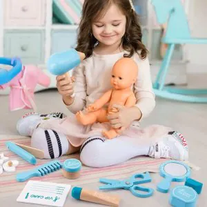 Wudly Wooden Hair Dresser Play Set