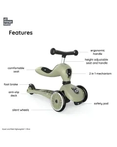Scoot and Ride Highwaykick 1 - Olive